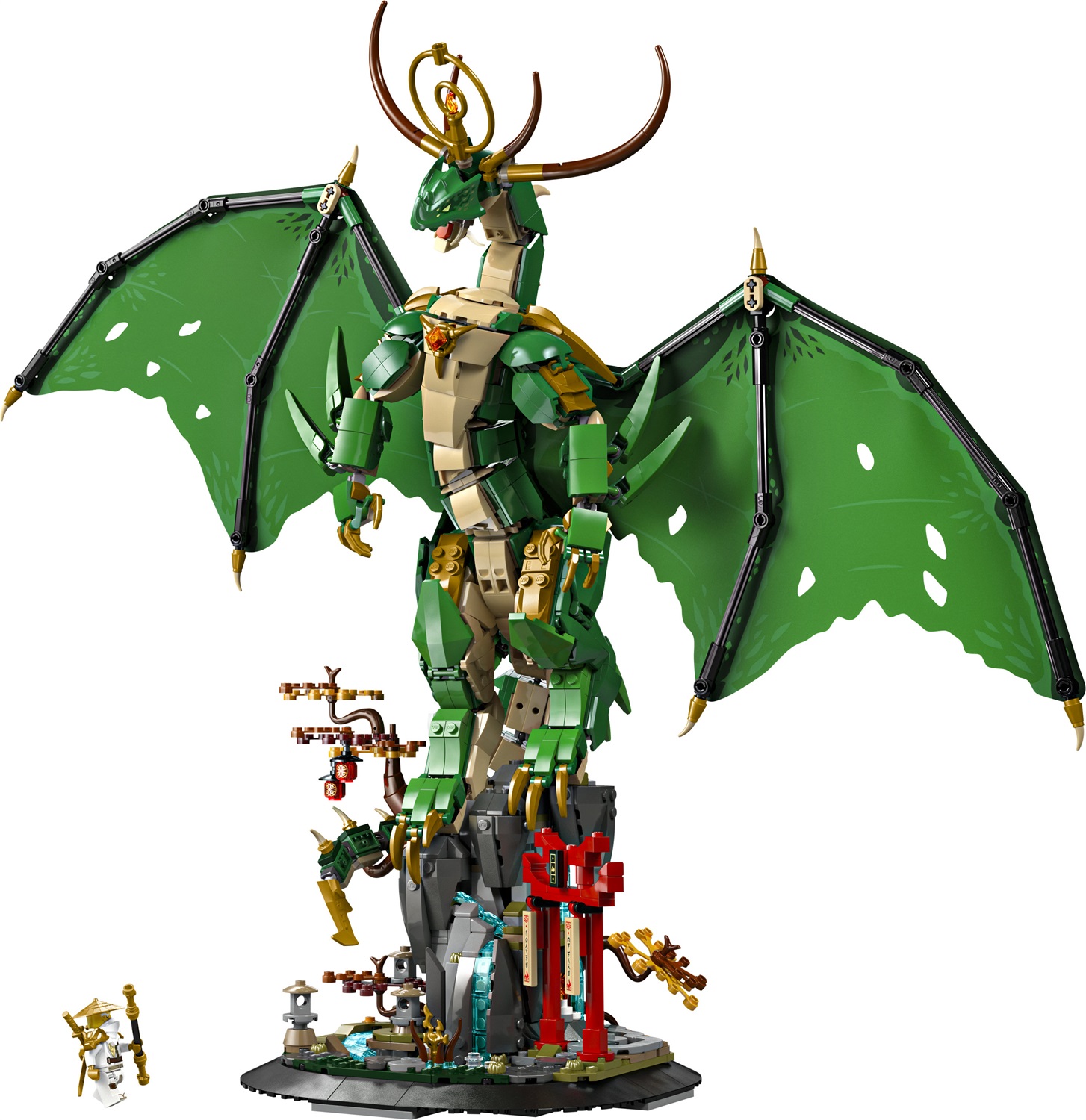 LEGO Ninjago Drago-Guardiano 71847 - Set di Costruzioni con Minifigure del Maestro Wu e Base Espositiva - 1650 Pezzi, per Fan dai 14 Anni in Su