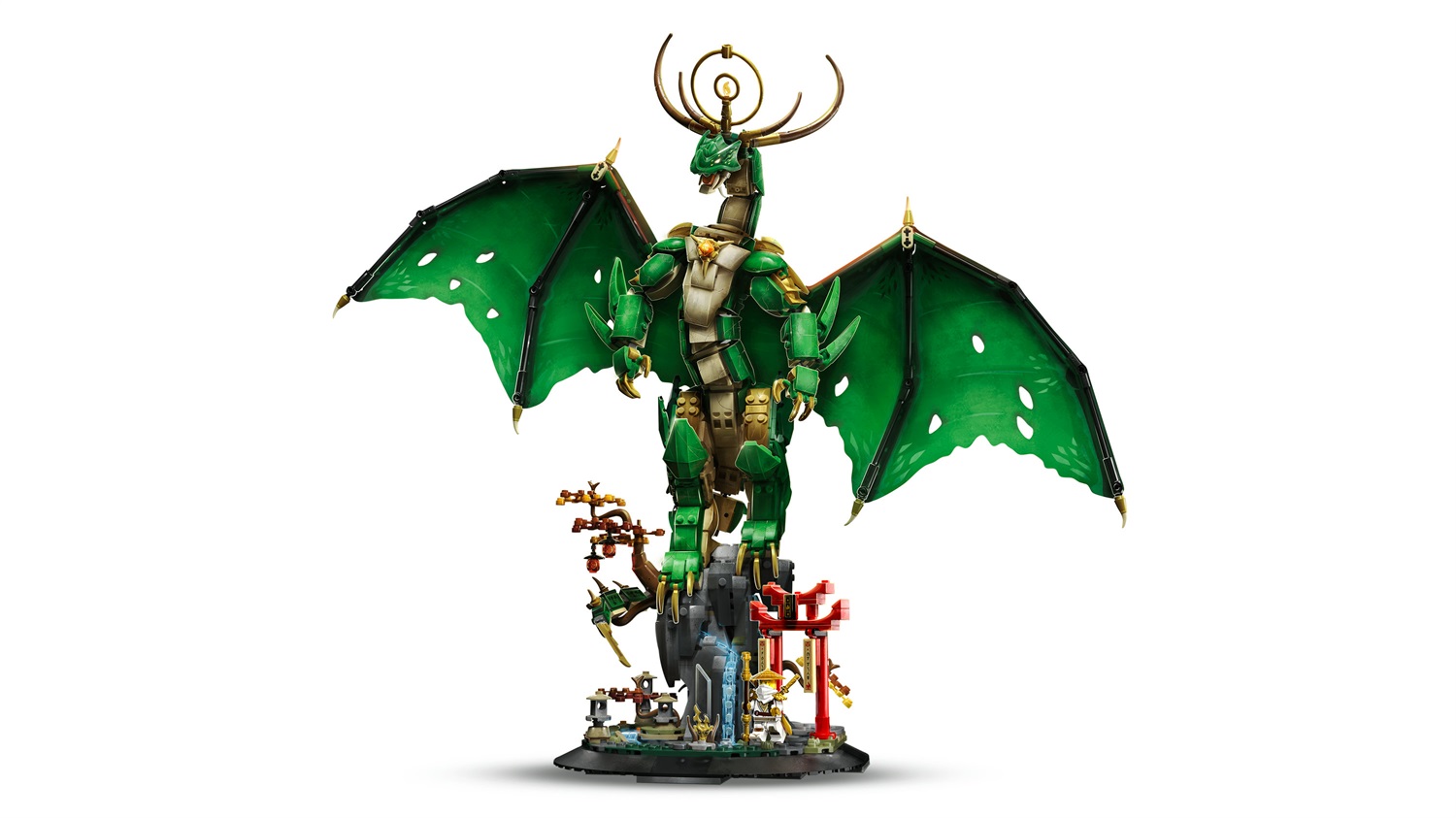 LEGO Ninjago Drago-Guardiano 71847 - Set di Costruzioni con Minifigure del Maestro Wu e Base Espositiva - 1650 Pezzi, per Fan dai 14 Anni in Su