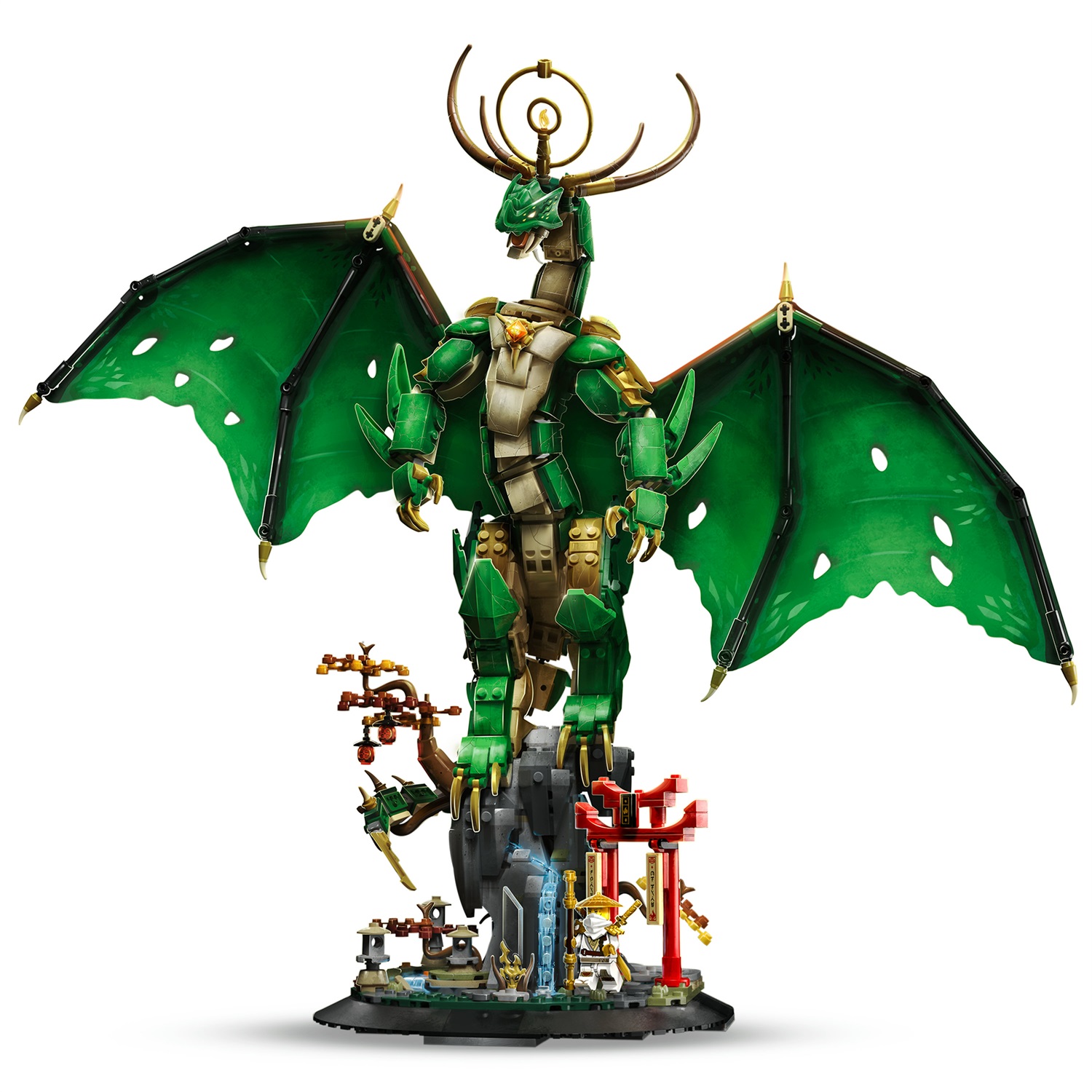 LEGO Ninjago Drago-Guardiano 71847 - Set di Costruzioni con Minifigure del Maestro Wu e Base Espositiva - 1650 Pezzi, per Fan dai 14 Anni in Su