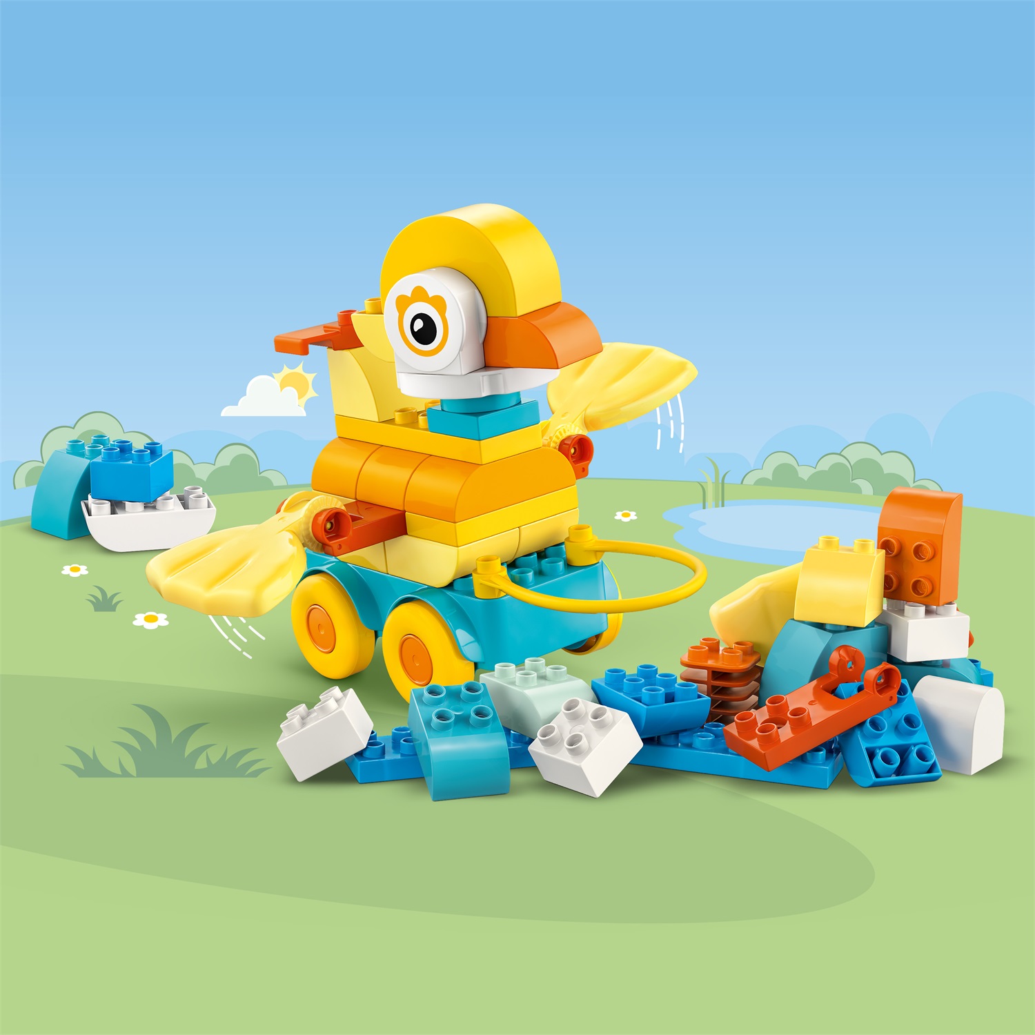 LEGO DUPLO Animali su Ruote 3 in 1 (10448) - Gioco Educativo per Bambini dai 2 Anni, Costruisci un'Anatra, un Pesce o un Cane con 58 Pezzi