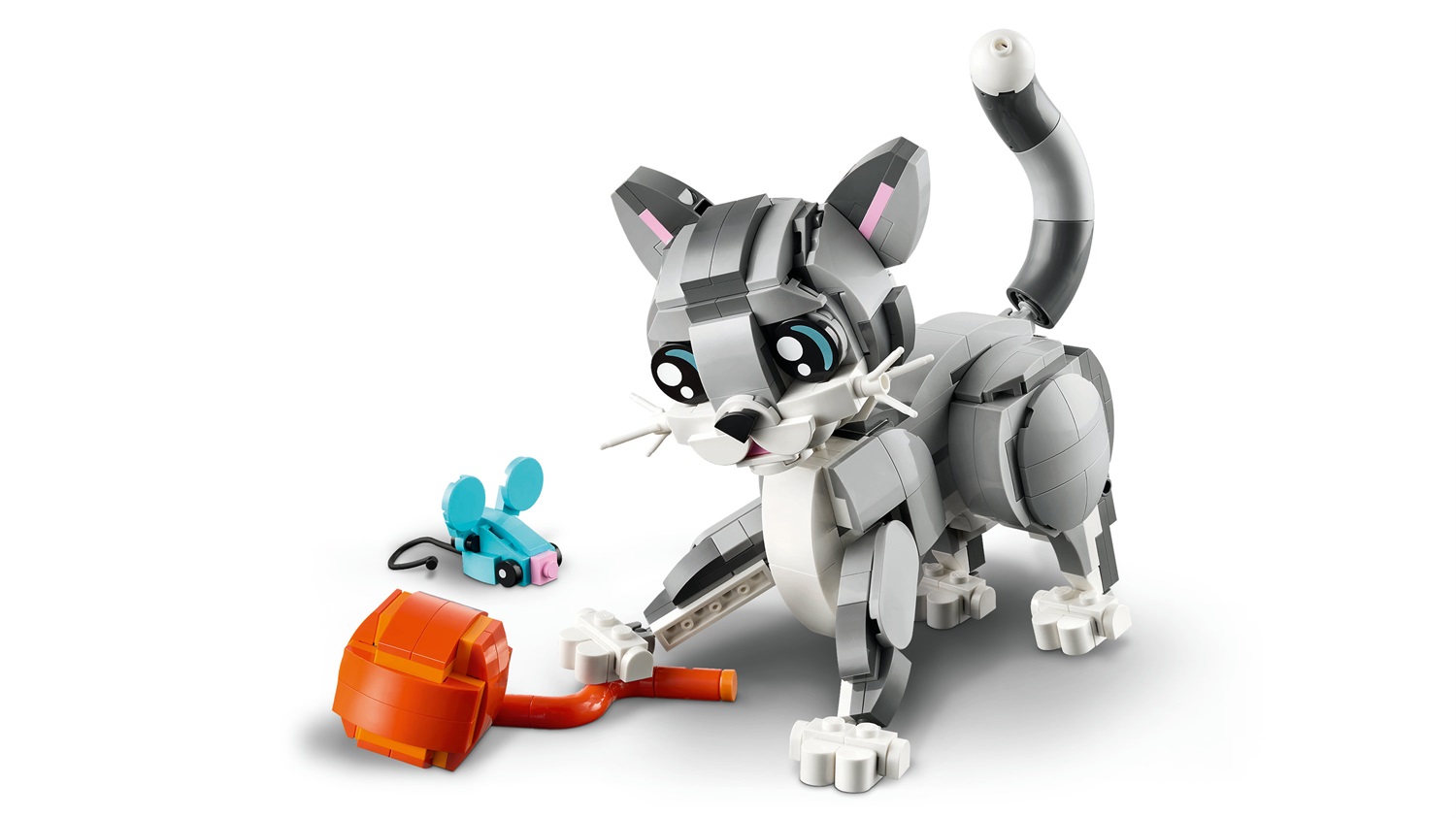 LEGO Creator 3 in 1 Gatto Giocoso 31163 - Set Costruibile per Bambini dagli 8 Anni con Possibilità di Ricostruzione in Cane o Piccione