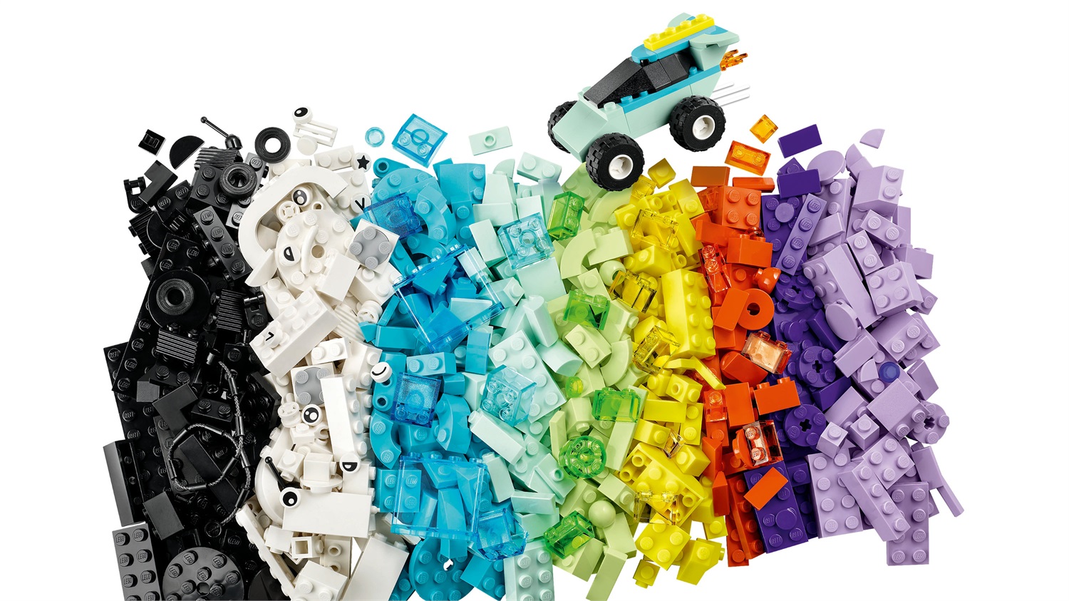 LEGO Classic - Grande Scatola della Creatività (11043) con 510 mattoncini colorati e ruote per bambini dai 5 anni