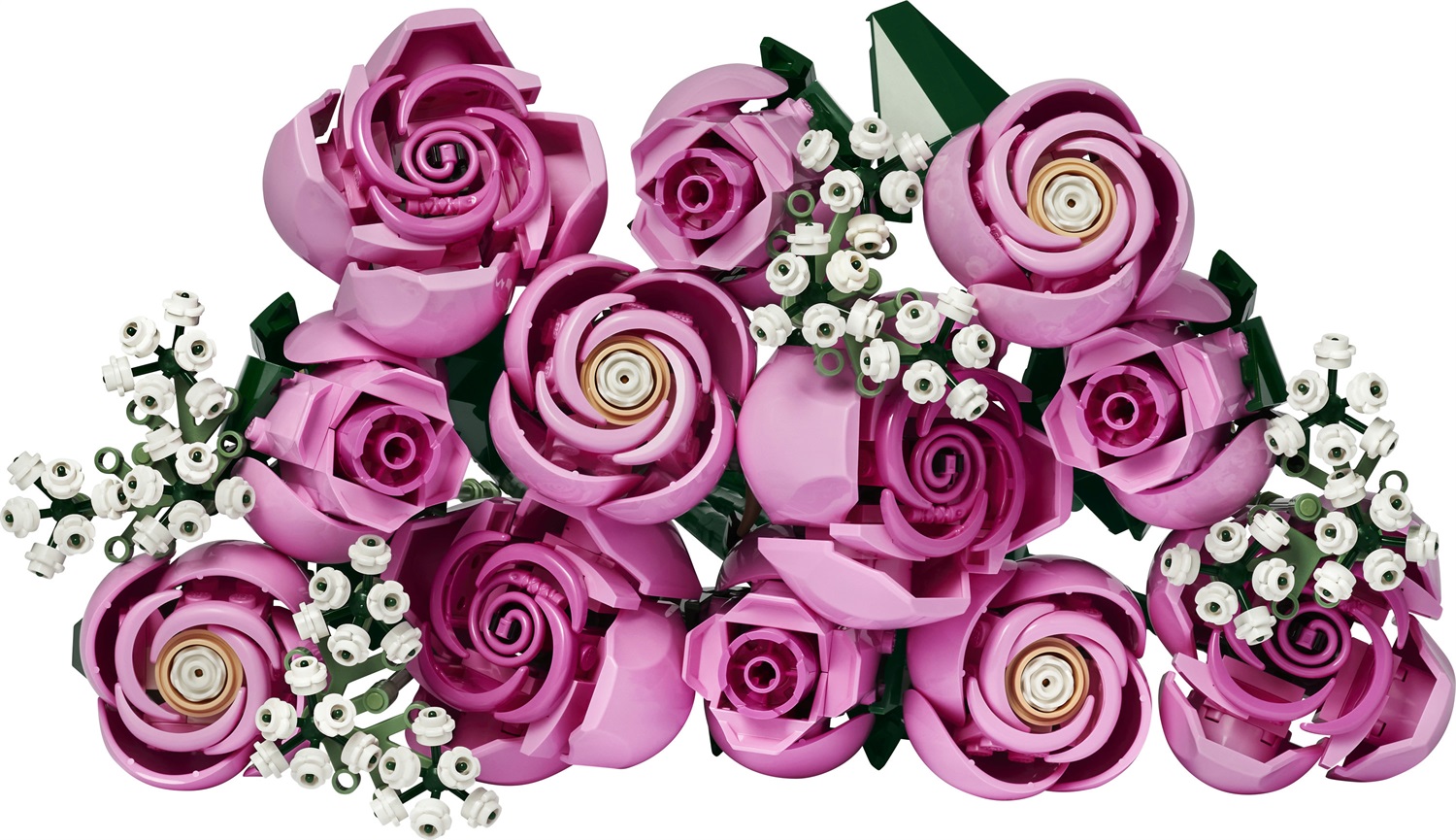 LEGO Botanicals - Bouquet di Rose Rosa (10374) - 789 Pezzi, 12 Rose e 4 Rametti di Gipsofila, Fiori Artificiali per Adulti