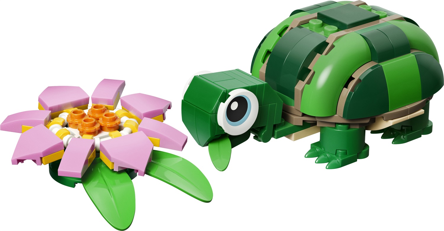 LEGO Creator 3 in 1 - Tartaruga con Fiore di Ninfea, Camaleonte e Rana, Set Costruibile per Bambini dai 7 Anni