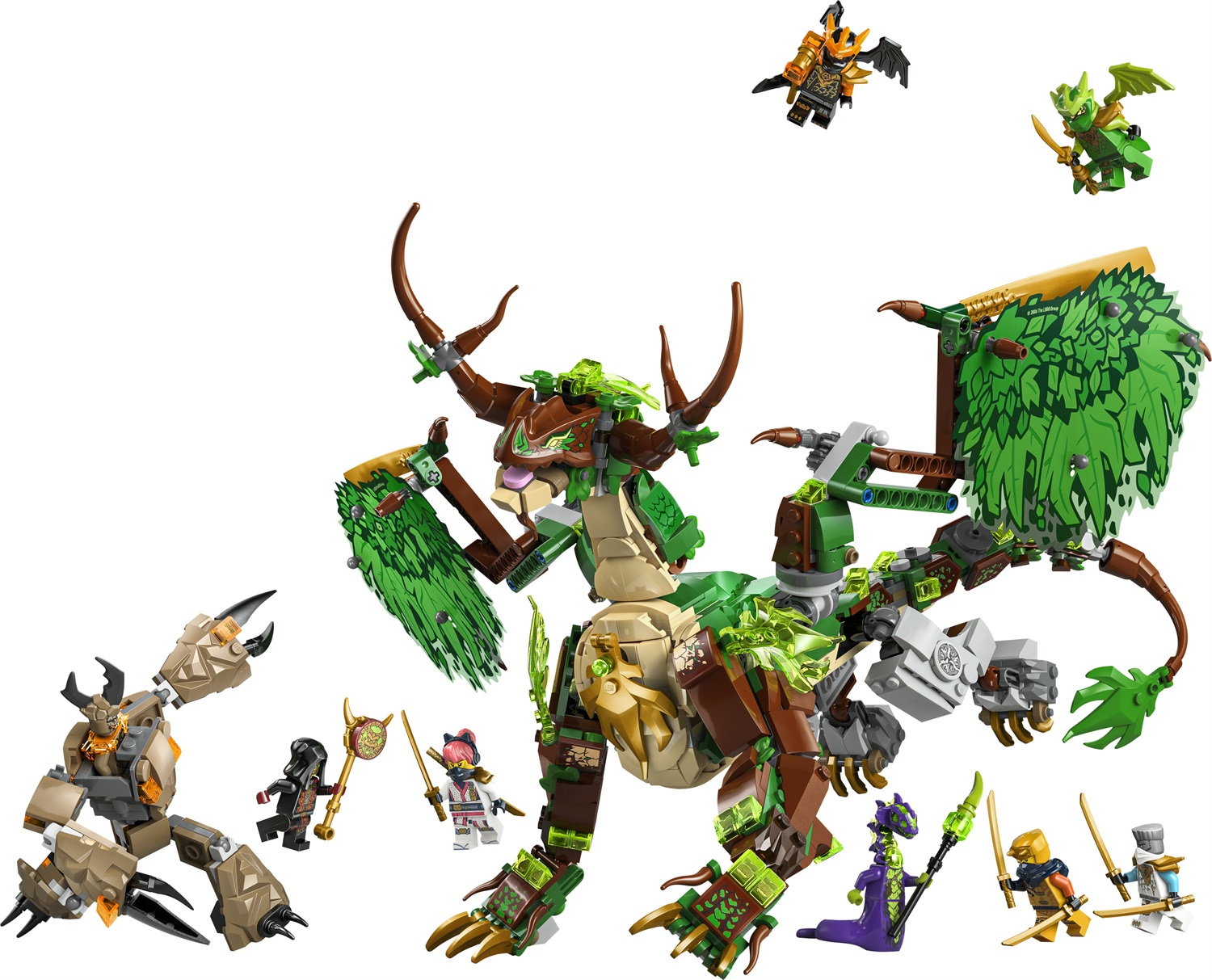 LEGO NINJAGO Drago della Vita - Giocattolo Ninja con 8 Minifigure, Action Figure di Drago e Mini Monster Mech per Bambini da 8 Anni in su