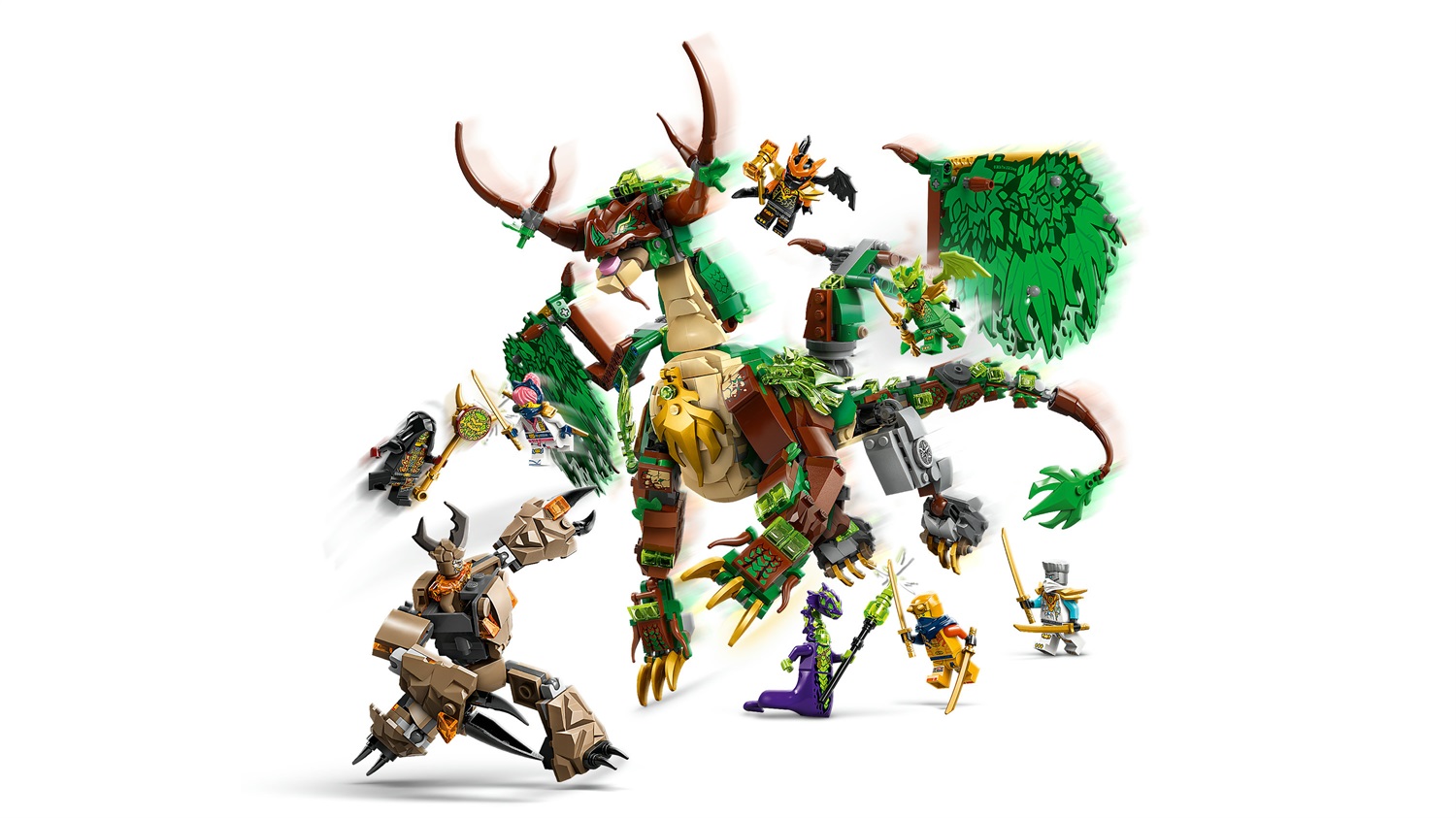 LEGO NINJAGO Drago della Vita - Giocattolo Ninja con 8 Minifigure, Action Figure di Drago e Mini Monster Mech per Bambini da 8 Anni in su