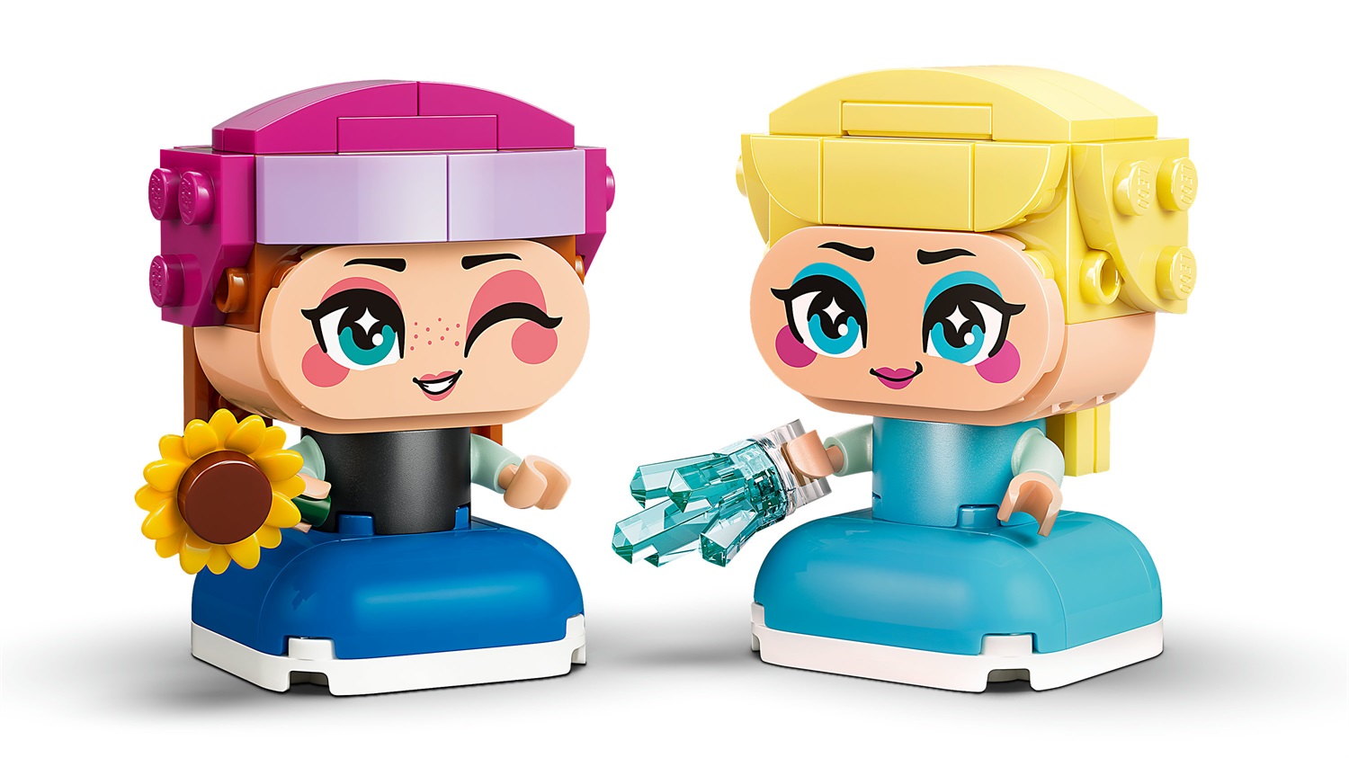 LEGO Disney Frozen Mini-Anna e Mini-Elsa - Set Giocattolo con 2 Mini Bamboline, Girasole e Fulmine di Ghiaccio per Bambine dai 5 Anni