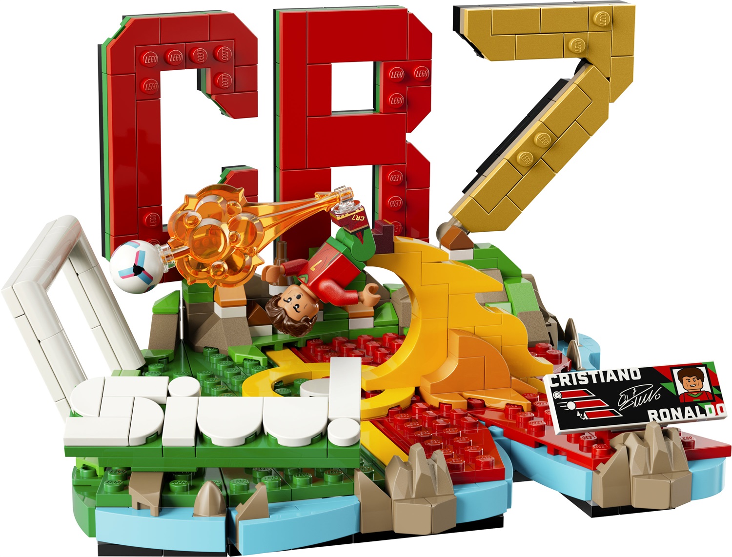 LEGO Editions Cristiano Ronaldo - Highlights Calcistici: Set Costruibile con Minifigure da Collezione per Bambini dai 10 Anni
