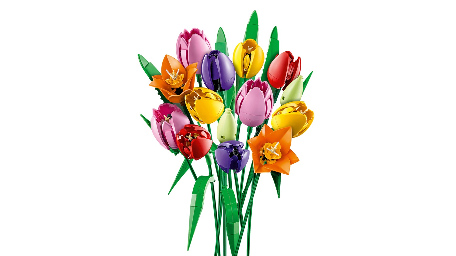 LEGO Bouquet di Tulipani - Set di Fiori Finti da Costruire per Adulti con 14 Tulipani in 5 Colori - Decorazione per la Casa e Idea Regalo Fai da Te