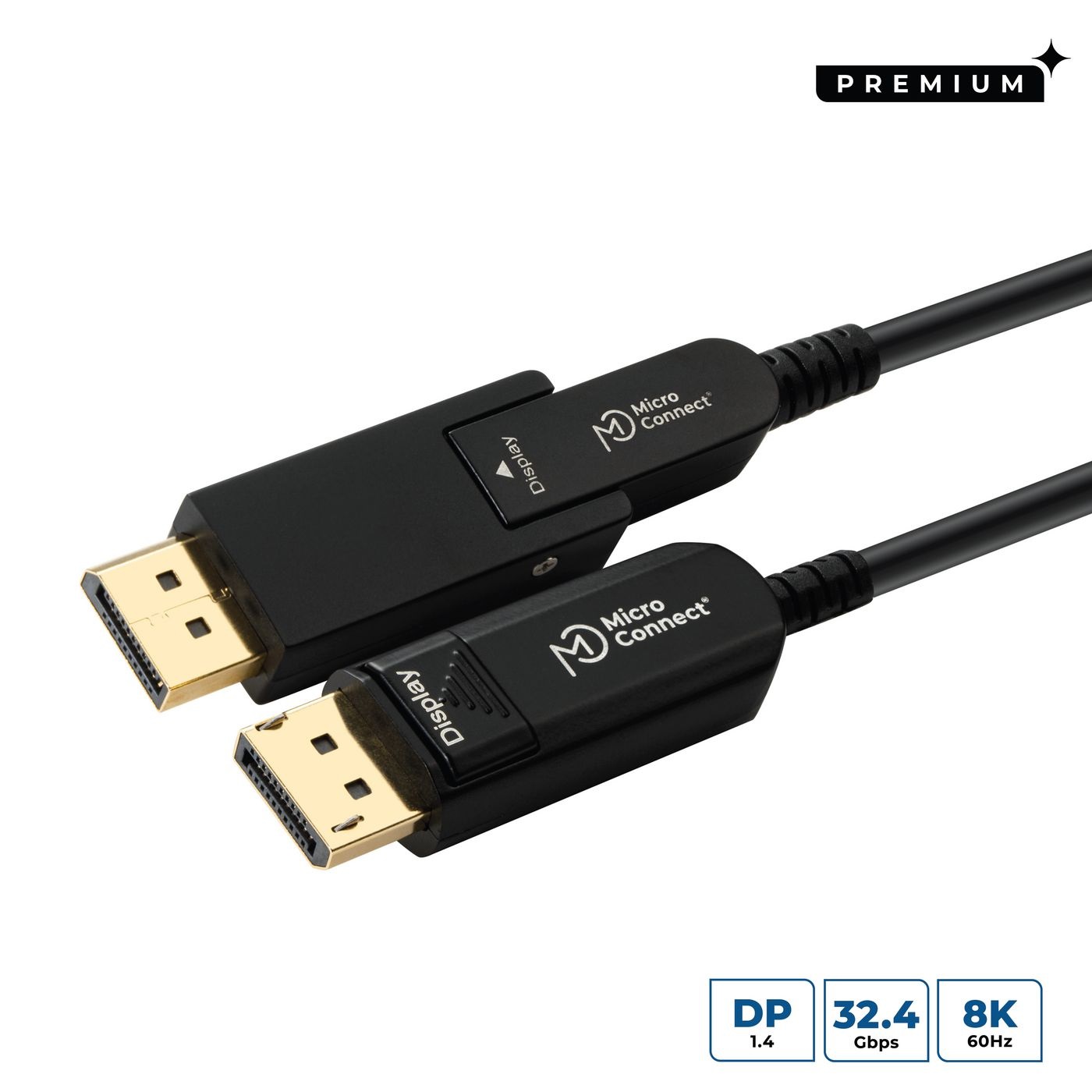 Microconnect DP-MMG-5000MBV1.4OP Cavo DisplayPort 50 m Nero - Supporto 8K 60Hz, 32.4Gbps, YUV 4:4:4, EDID, HBR3, HDCP 2.2, HDR, HEC