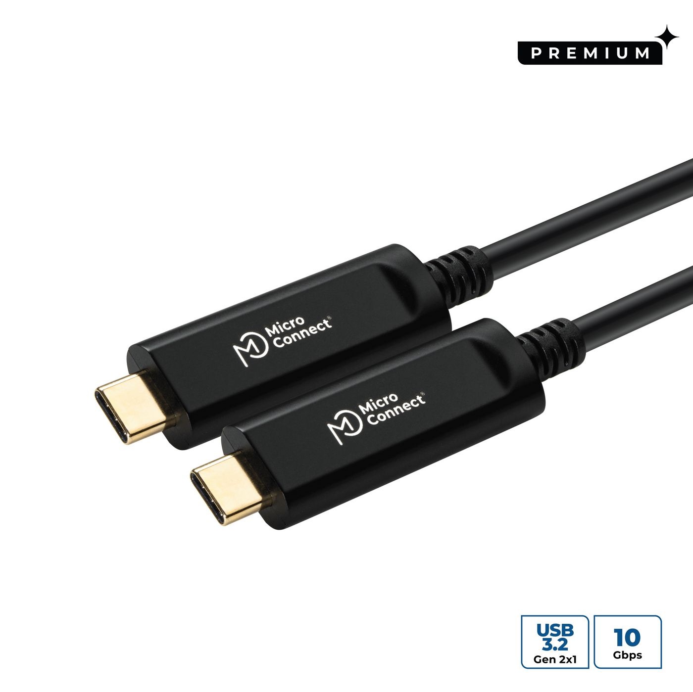 Microconnect MC-USB3.1CC10OP Cavo USB 3.2 Gen 2 (3.1 Gen 2) 10 m USB-C Nero - Fibra Ottica