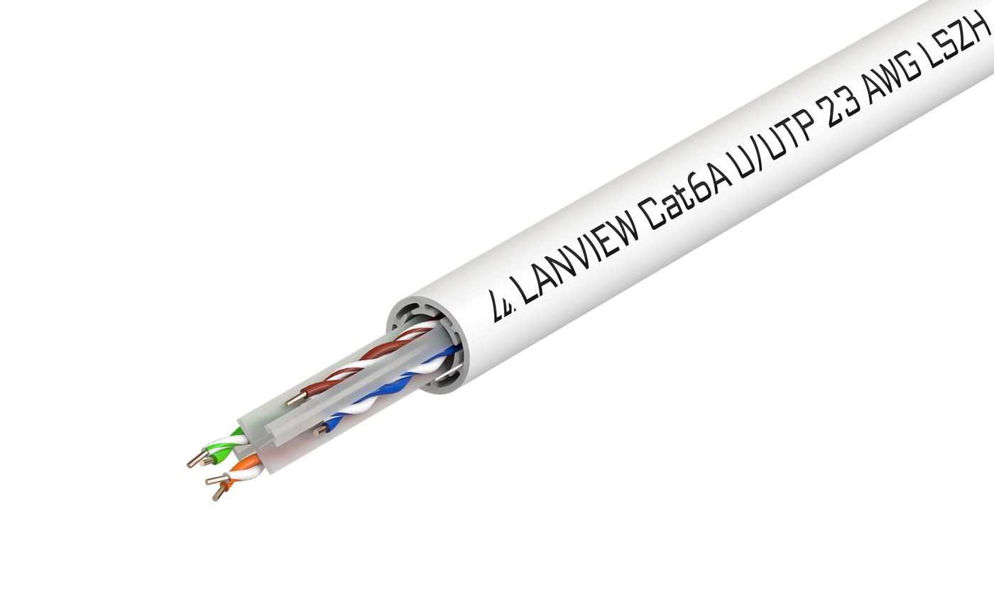Lanview LVN122182 Cavo di Rete Bianco 500 m Cat6a U/UTP 4x2xAWG23