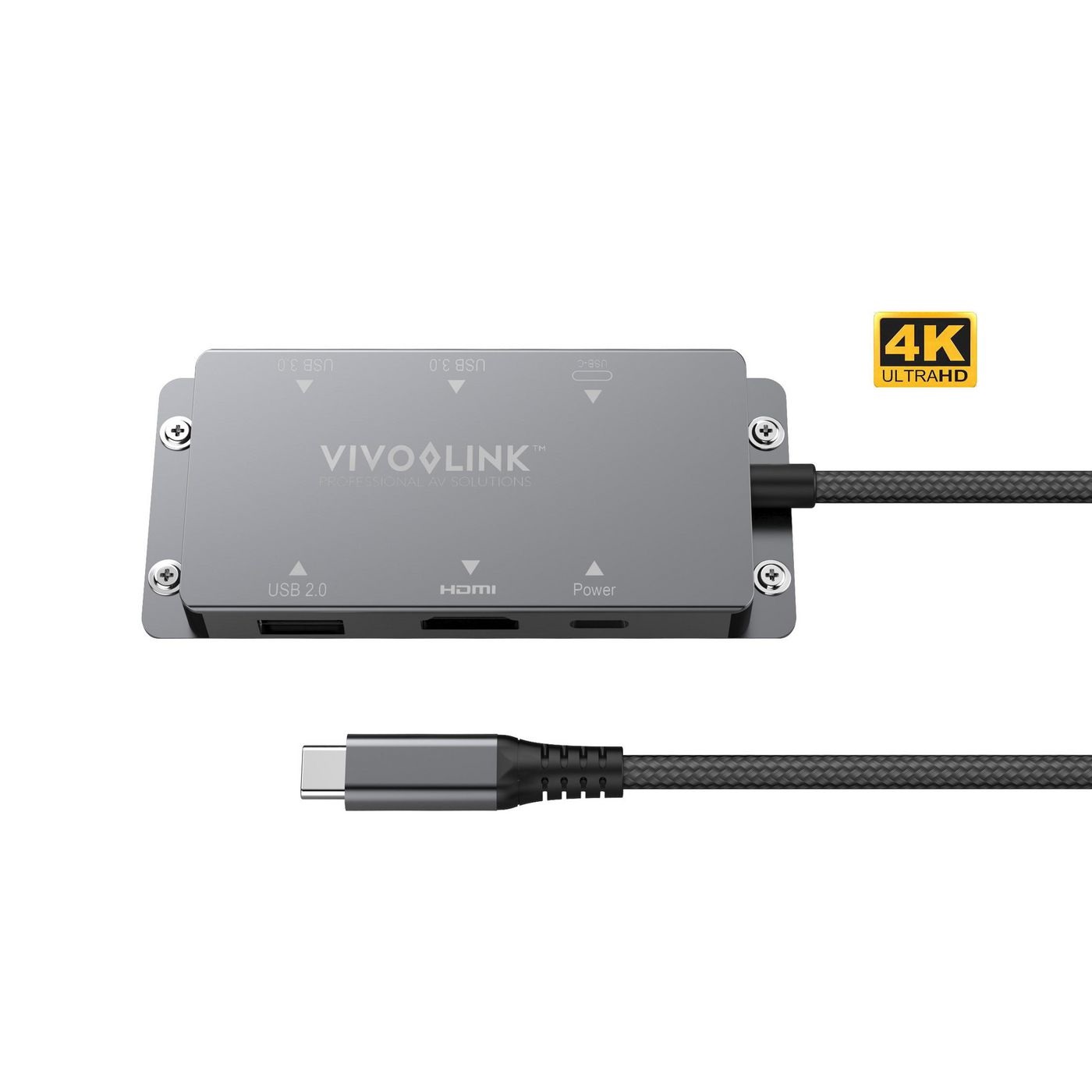 Vivolink VLUSBCHUB Adattatore Grafico USB-C 3840 x 2160 Pixel - Uscita HDMI e DisplayPort, Supporto per 1 Display, Peso 138 g