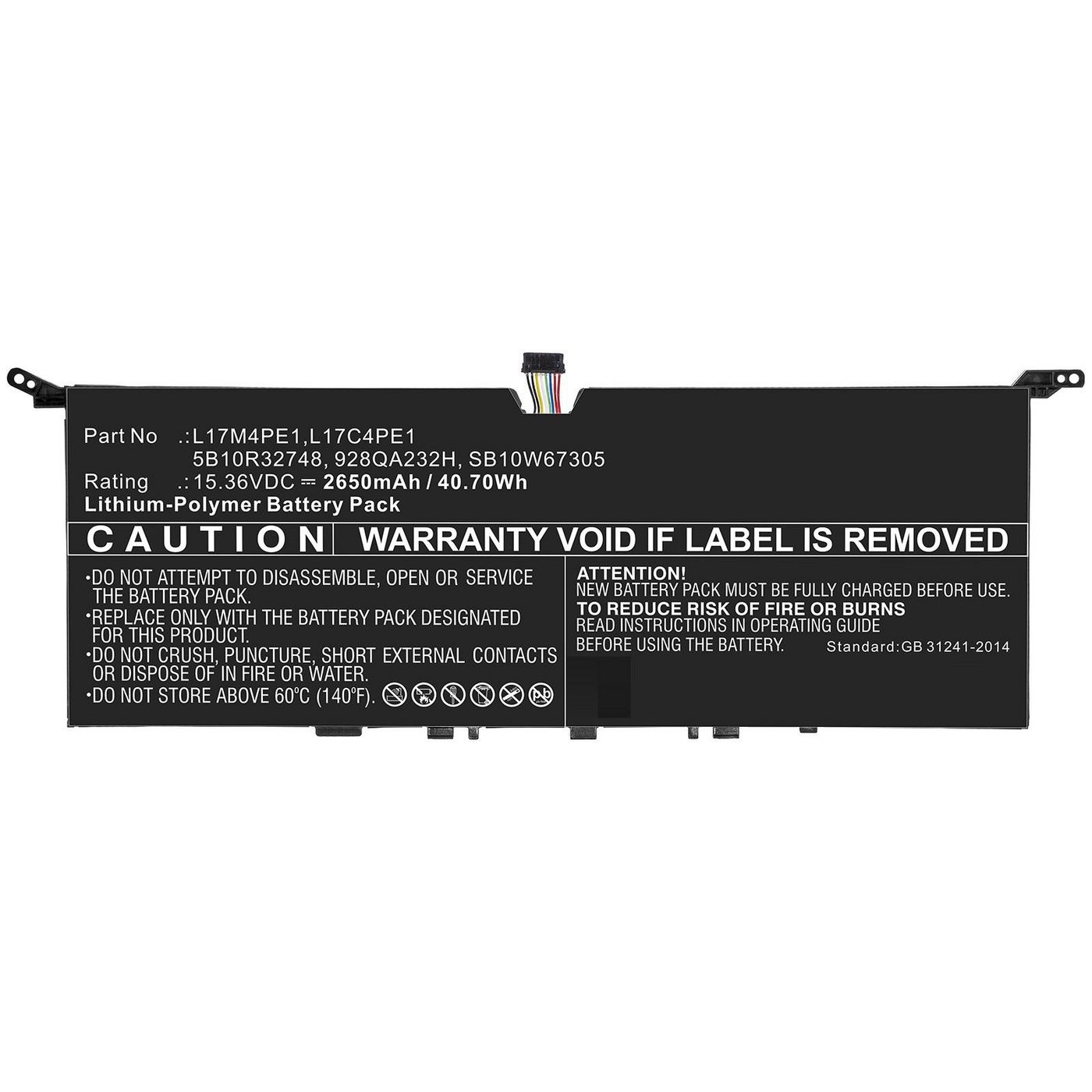 CoreParts Batteria per Laptop Lenovo MBXLE-BA0262 - 38.48Wh Li-Pol 14.8V 2600mAh - Nero