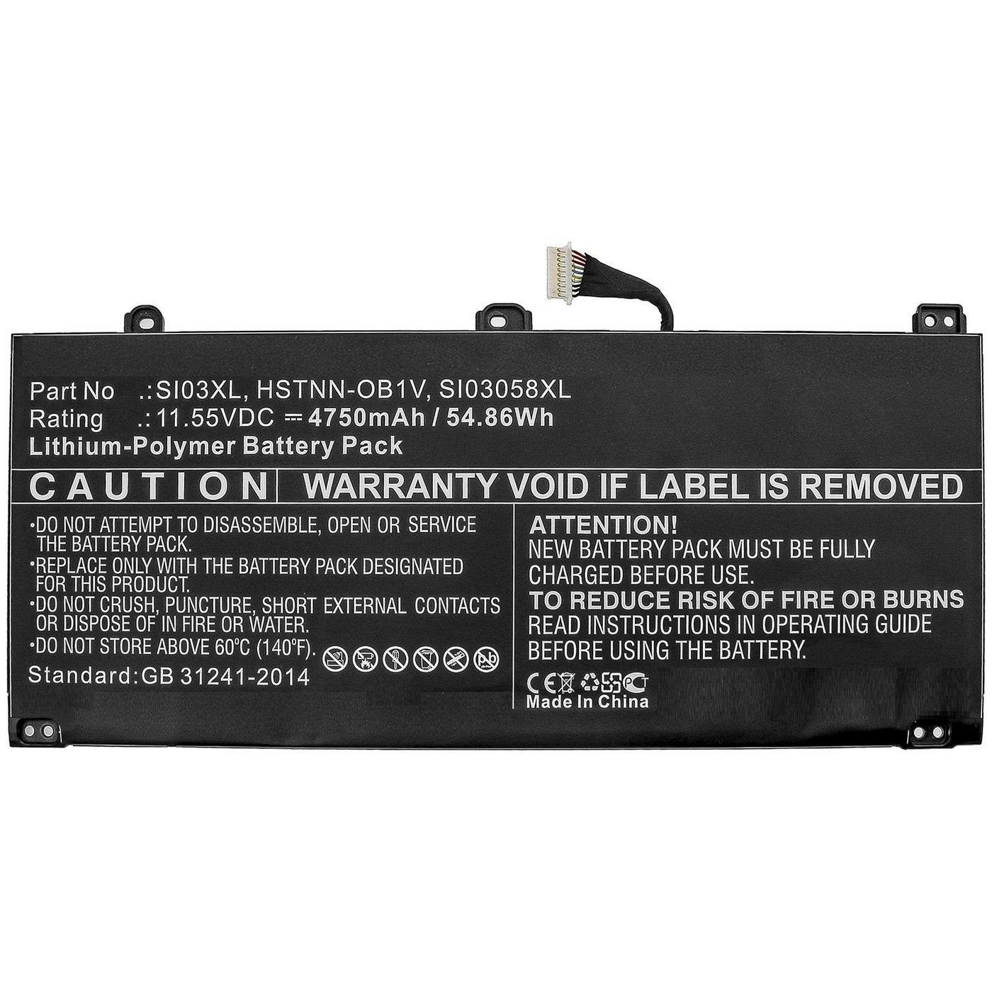 CoreParts MBXHP-BA0273 Batteria per Laptop HP 54.86Wh - Li-Polymer 11.55V 4750mAh