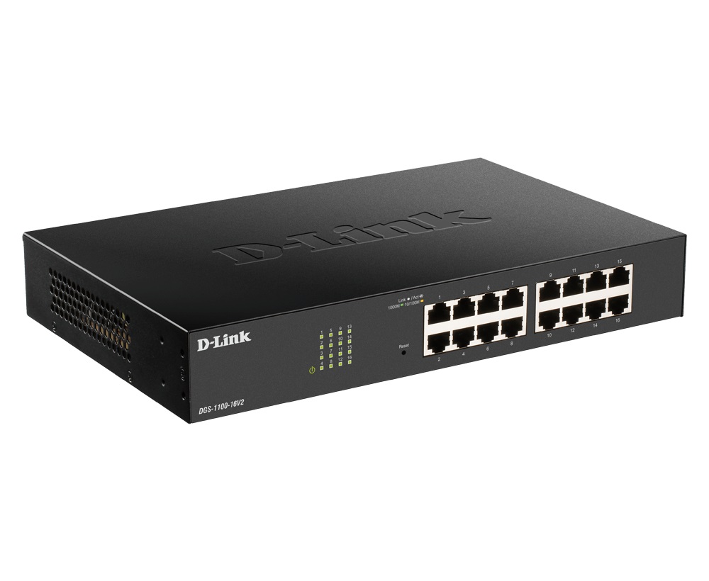 D-Link DGS-1100-16V2 switch di rete Gestito L2 Gigabit Ethernet (10/100/1000) Nero