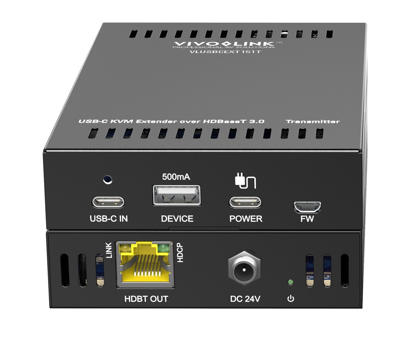 Vivolink VLUSBCEXT151 Estensore KVM USB-C 4K - Trasmettitore e Ricevitore HDBT3.0 con Garanzia di 36 Mesi