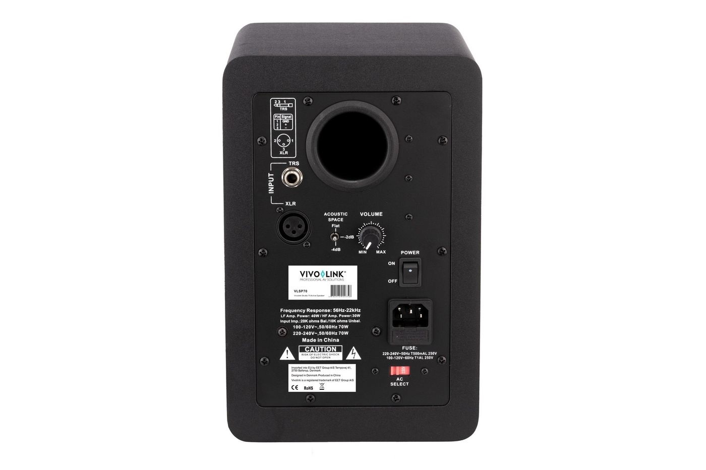 Vivolink VLSP70 Altoparlante 2-vie Cablato Nero 50 W - Studio 70 Active Speaker