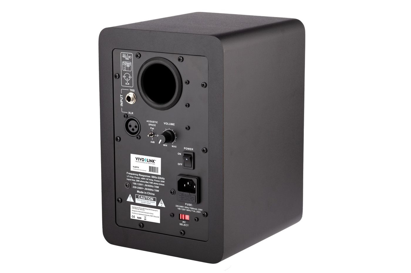 Vivolink VLSP70 Altoparlante 2-vie Cablato Nero 50 W - Studio 70 Active Speaker
