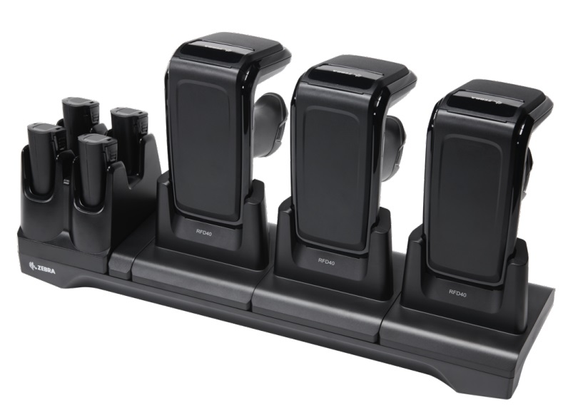 Zebra CRADLE RFD40 Caricabatterie per Lettore RFID 4 Slot Nero AC Interno