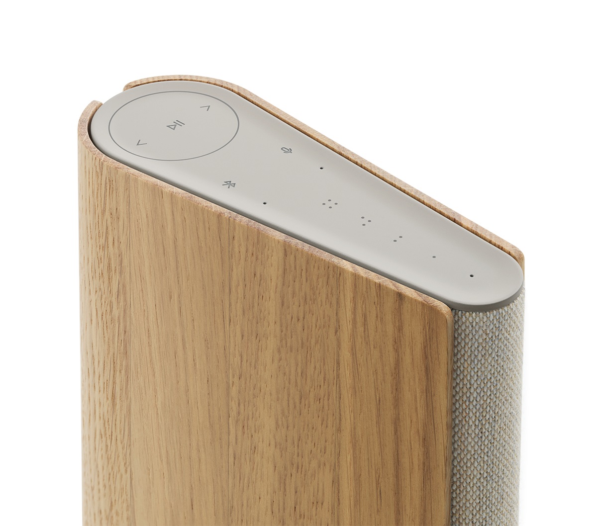 Bang & Olufsen Beosound Emerge - Altoparlante Wireless Compatto con Suono Ultra-wide, Design Oro e Light Oak