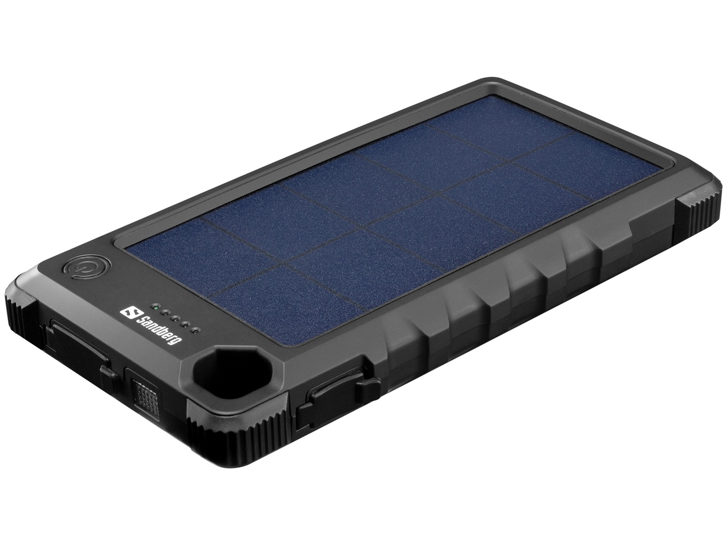 Sandberg Outdoor Solar Powerbank 10000 mAh - Nero, Ricarica Solare e USB, Super Compatto