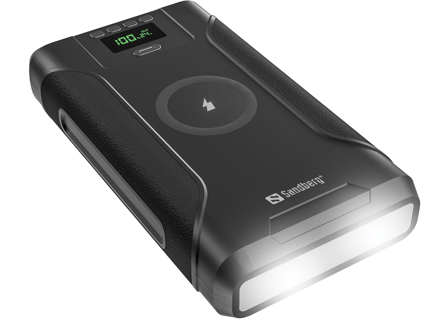 Sandberg Survivor Powerbank 7in1 76800 mAh - Ioni di Litio, 3,6 V, 1 USB Tipo A, 2 USB Tipo C, Carica Wireless, Nero, Garanzia 60 mesi