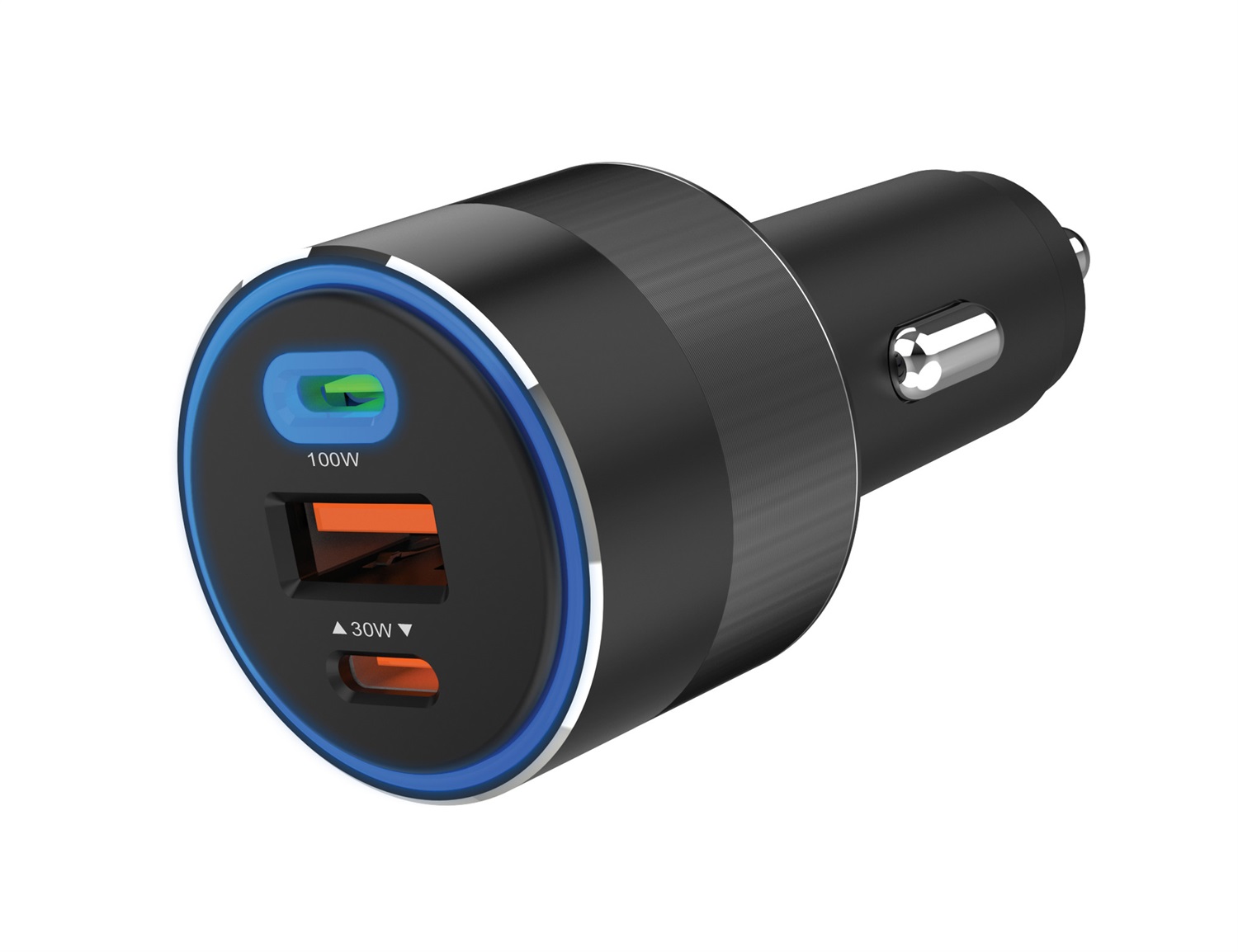 Sandberg Caricabatteria da auto 3 in 1 130W USB-C PD - Ricarica rapida per dispositivi USB-A e USB-C
