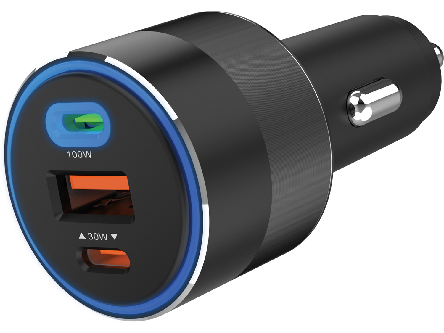 Sandberg Caricabatteria da auto 3 in 1 130W USB-C PD - Ricarica rapida per dispositivi USB-A e USB-C