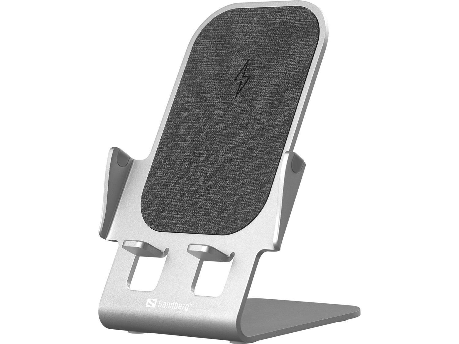 Sandberg 441-51 Supporto per Caricabatterie Wireless 15W in Alluminio Grigio con Ricarica Rapida per Smartphone