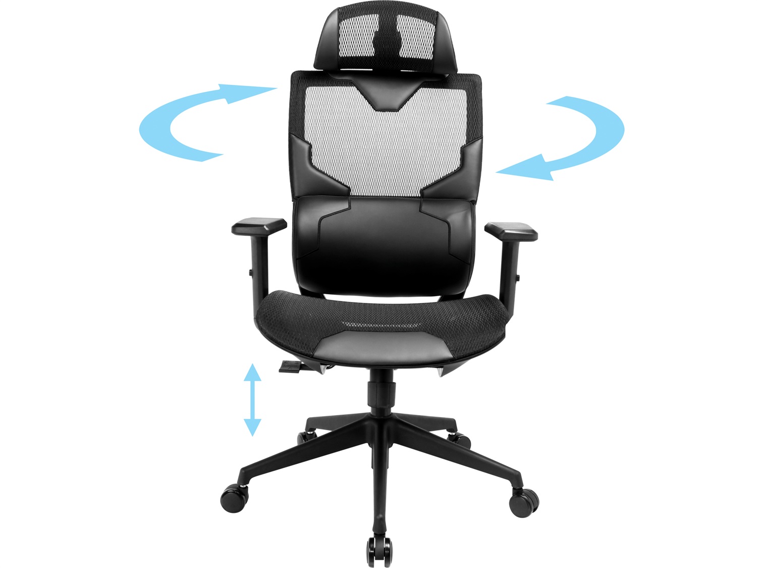 Sandberg ErgoFusion Gaming Chair 640-95 - Sedia per Videogioco Universale con Seduta in Rete Nero