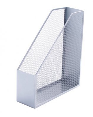 Q-Connect Portariviste in Metallo Argento con Rivestimento Epossidico - Dimensioni 9,5x29,5x25,8 cm