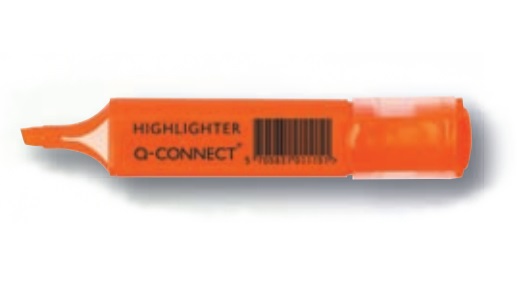 Q-CONNECT Evidenziatore Arancio Punta a Scalpello 1,5-2 mm 10 pz con Clip