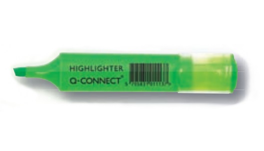 Q-CONNECT Evidenziatore Punta a Scalpello 1,5-2 mm Assortiti - Astuccio da 4 Colori: Giallo, Verde, Arancio, Rosa