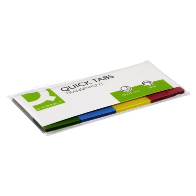 Q-CONNECT Segnapagina Riposizionabili Neon Assortiti 19x43 mm - 200 Fogli in 4 Colori