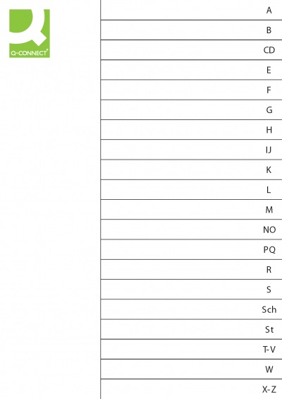 Q-Connect Divisori alfabetici A-Z in Polipropilene (PP) Grigio 20 Pagine 22,5x29,7 cm con Indice Scrivibile