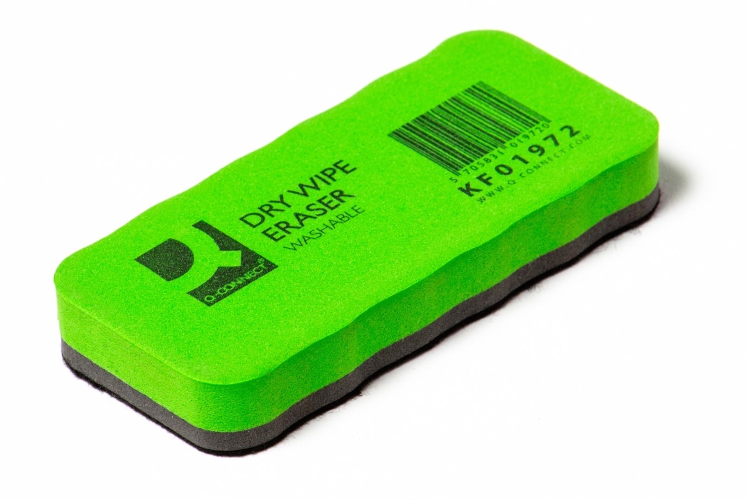 Q-Connect Cancellino Lavabile per Lavagne Bianche - Nero, Dimensioni 5x3,2 cm o 13x6xH.2 cm, Superficie Morbida Assorbente