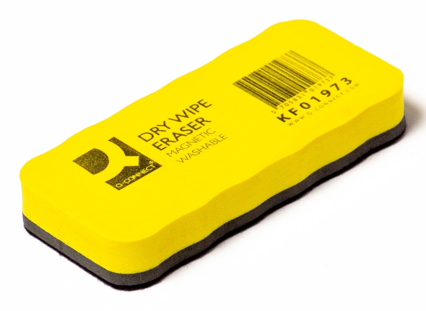 Q-Connect Cancellino Magnetico per Lavagne Bianche - Colore Nero, Dimensioni 12x3x5 cm, KF01973