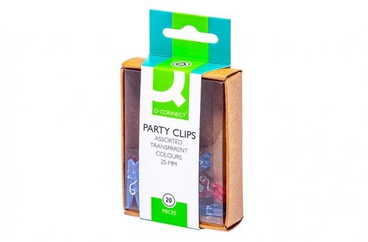 Q-Connect Mini-mollette fermacarte 25 mm colori assortiti - Scatola da 20 pezzi