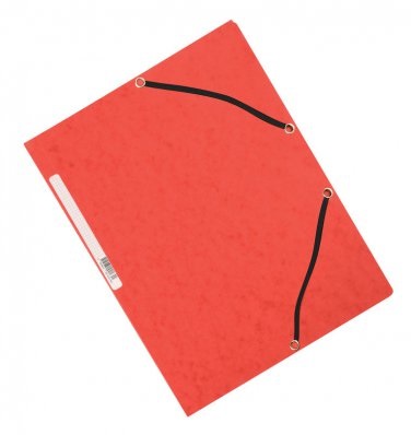 Q-CONNECT Cartellina a 3 lembi con elastico in cartoncino manilla rosso 24,3x32 cm 375 g/m² - KF02165