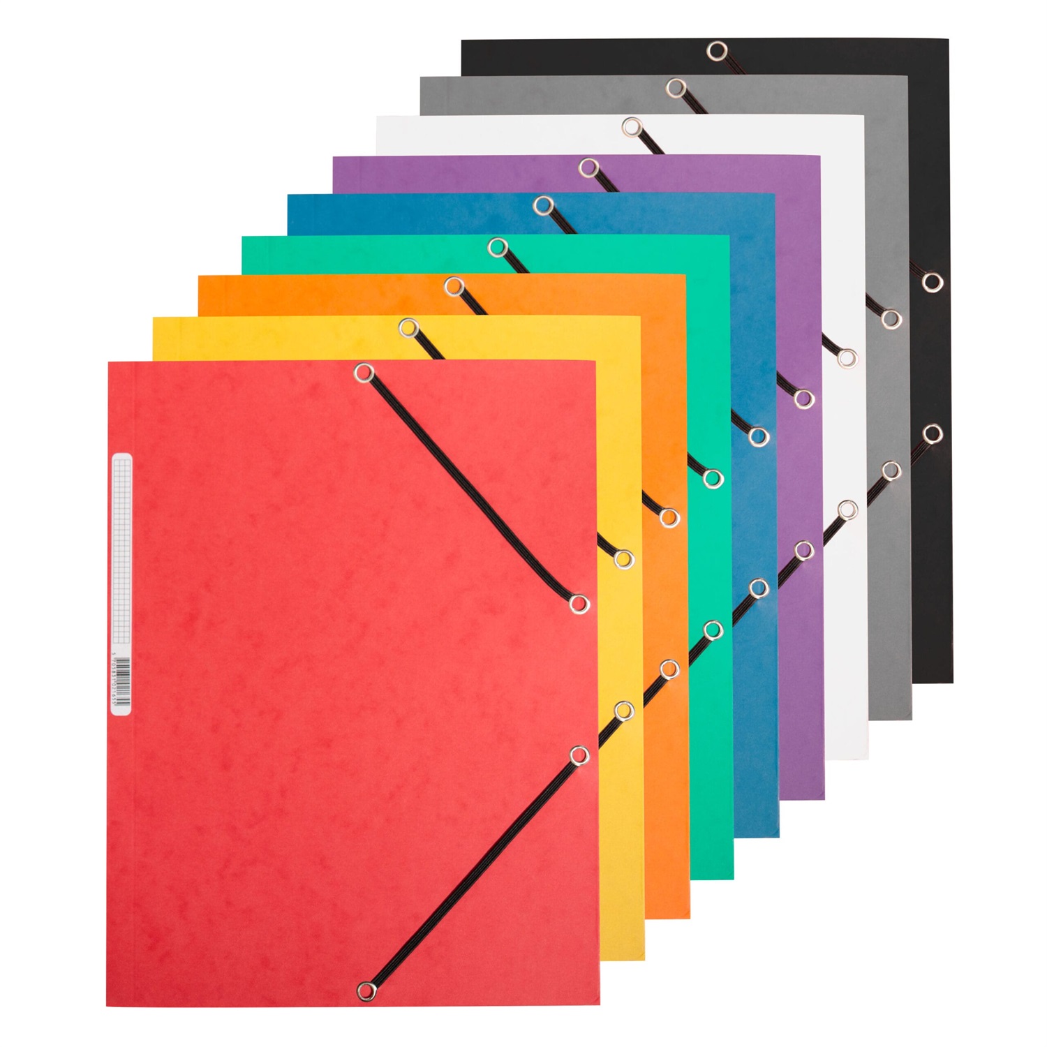 Q-CONNECT Cartellina a 3 lembi con elastico in cartoncino manilla rosso 24,3x32 cm 375 g/m² - KF02165