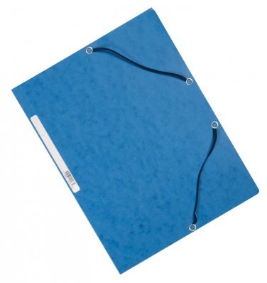 Q-CONNECT Cartellina a 3 lembi con elastico 24,3x32 cm in cartoncino manilla 375 g/m² blu - KF02167