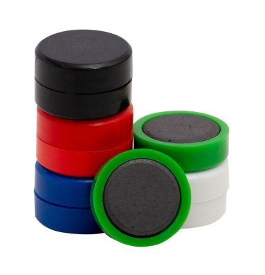 Q-Connect Magneti per Lavagne Bianche 25 mm - Confezione da 10 Pezzi in Colori Assortiti