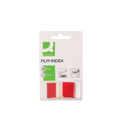 Q-Connect Segnapagina Rosso 25x43 mm - Blocchetto da 50 Fogli con Dispenser a Fisarmonica