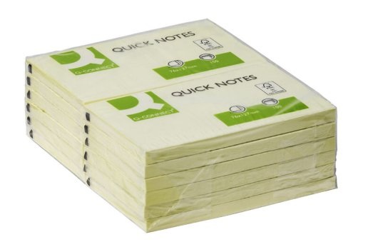 Q-Connect Foglietti Adesivi Riposizionabili Gialli 76x127 mm, 100 Fogli, Grammatura 63 g/m²