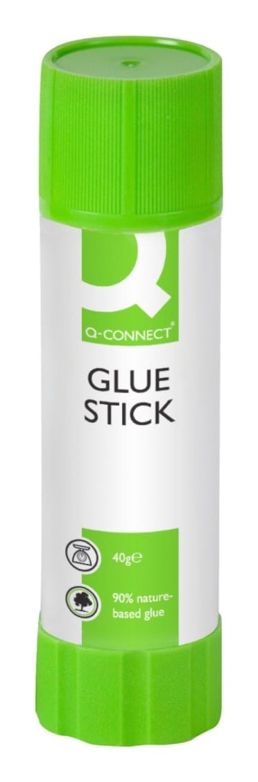 Q-Connect Colla Stick Senza Solventi 40 g - Ideale per Carta, Cartone e Fotografie