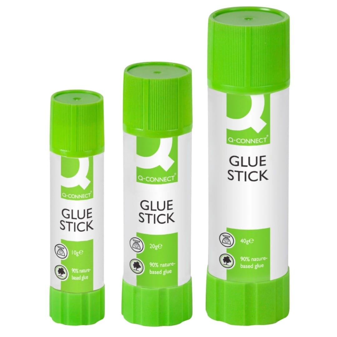 Q-Connect Colla Stick Senza Solventi 40 g - Ideale per Carta, Cartone e Fotografie