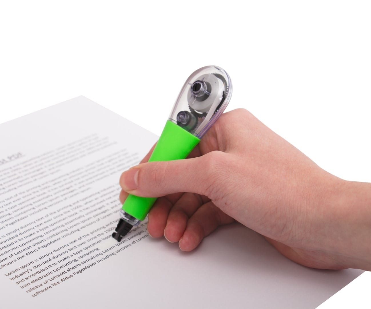 Q-CONNECT Correttore a nastro Dynagrip-Pen 4,2 mm x 10 m - Monouso, Ergonomico e Subito Scrivibile