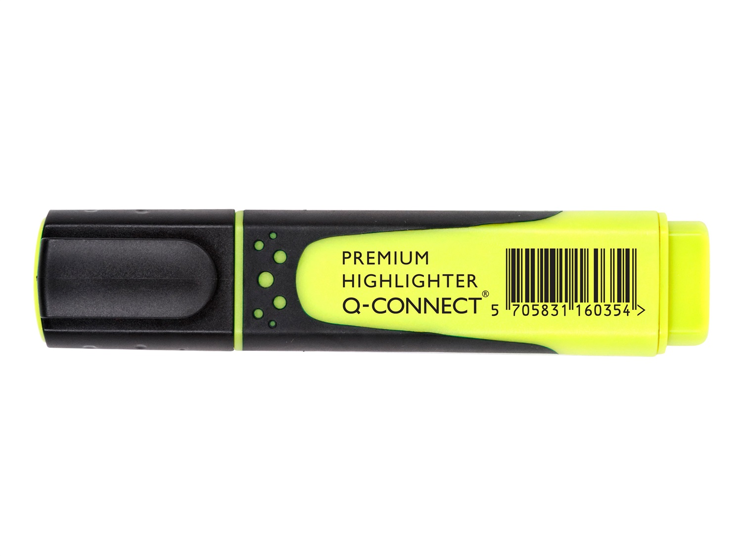Q-Connect Evidenziatore Giallo 2-5 mm con Impugnatura Gommata e Clip
