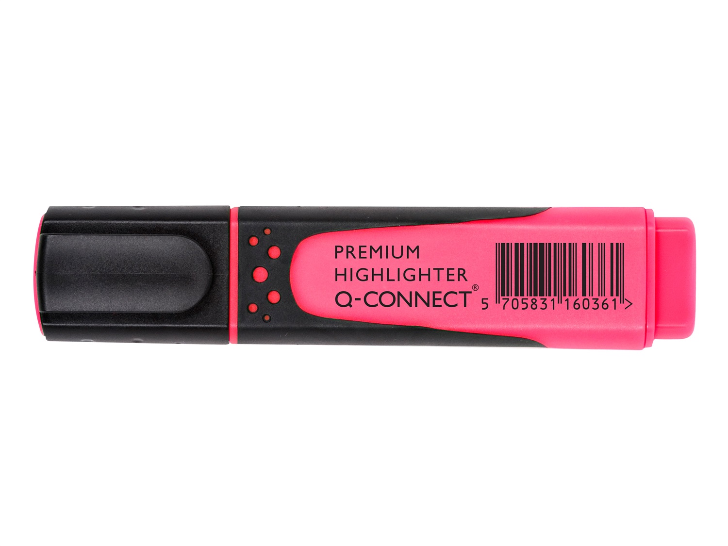 Q-Connect Evidenziatore Rosa KF16036 - Punta a Scalpello 2-5 mm, Impugnatura Gommata, Design Ergonomico